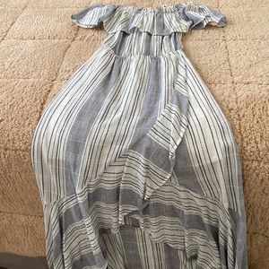 High low like new ruffle off the shoulder maxi dress